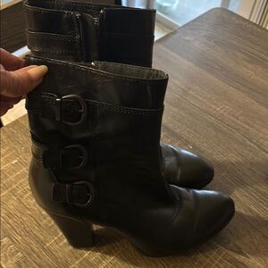Black Leather Ankle Boots